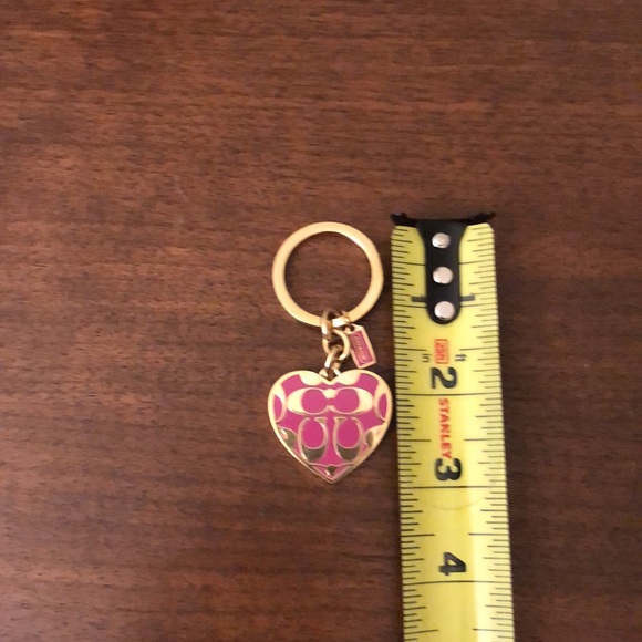 Coach Pink and Gold Heart Logo Keyring - Picture 5 of 5